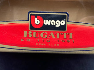 Burago 1/18 1991 Bugatti EB 110 Die Cast W/ Box & Booklets