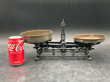 Antique 2 Kilogram Cast Iron Balance Scale W/ Brass Pans