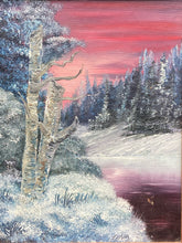 Signed Winter Landscape Oil Painting