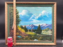 Artist Signed Mountain Landscape Oil Painting, Framed