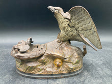 Antique 1883 J.E. Stevens Eagle & Eaglets Mechanical Coin Bank