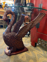 Carved Swan Table With Glass Top