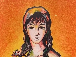 L. Vedrenne Signed "Flower Girl" Limited Edition Lithograph, Framed