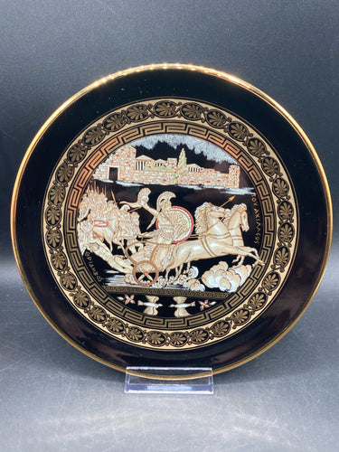 Greek 24K Gold Trim Triumph Of Achilles Art Plate