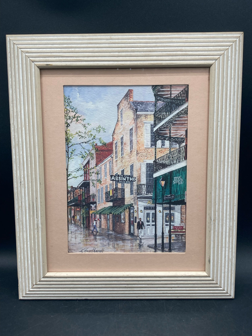 Signed Knut Engelhardt New Orleans French Quarter Print, Framed