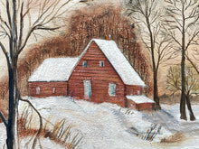 Original Paula Richards Signed "Snow Cottage" Oil Painting, Framed - view 3