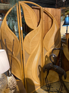 Vintage Bamboo and Rattan 3-Panel Screen