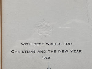 Queen Elizabeth, Queen Mother Signed 1968 Christmas Card, Framed