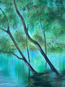 Original E. Wilson Sanders 16x20" Flordia Egret Painting