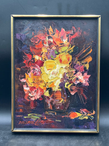 Artist Signed Impressionist Still Life Floral Oil Painting