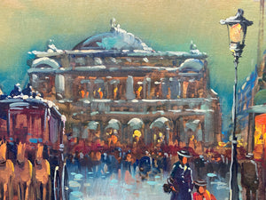 N. Romeo Signed Parisian Street Scene Painting