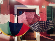 Nancy Ross-Ruddick Signed "Three Umbrellas Burano Italy" Photograph