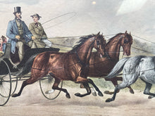 Vintage Currier & Ives "Four-In-Hand" Reproduction Lithograph