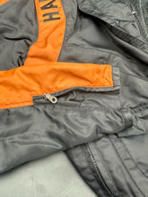 Vintage Harley Davidson Bomber Jacket Mens M Black Orange Motorcyle Biker