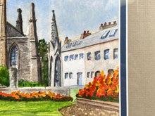 Artist Signed Original English Courtyard Watercolor Painting