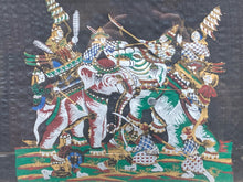 Indian Silk Batik Mughal Battle Scene Painting - view 2