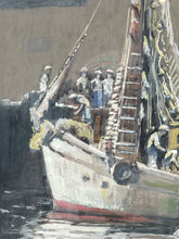 Framed Original 14x17" A.F. Jacobsen "Draggers In Rockport Harbor" Painting - view 5