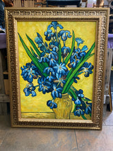 Vincent Van Gogh Vases With Irises Against Yellow Background Repro Oil Painting