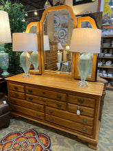 Light Wood Dresser With Triple Mirror