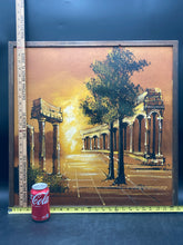 Artist Signed Mid Century Greek Ruins Oil Painting