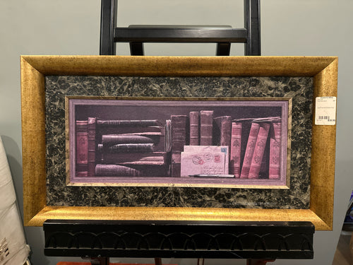 Gold Framed Books Print