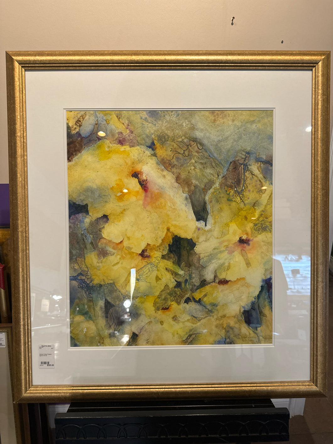 Abstract Yellow Flowers. signed 