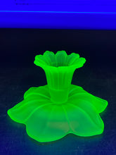 Antique Westmoreland Uranium Glass Candle Holder