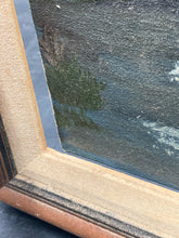 Artist Signed Coastal Cliff Landscape Acrylic Painting, Framed