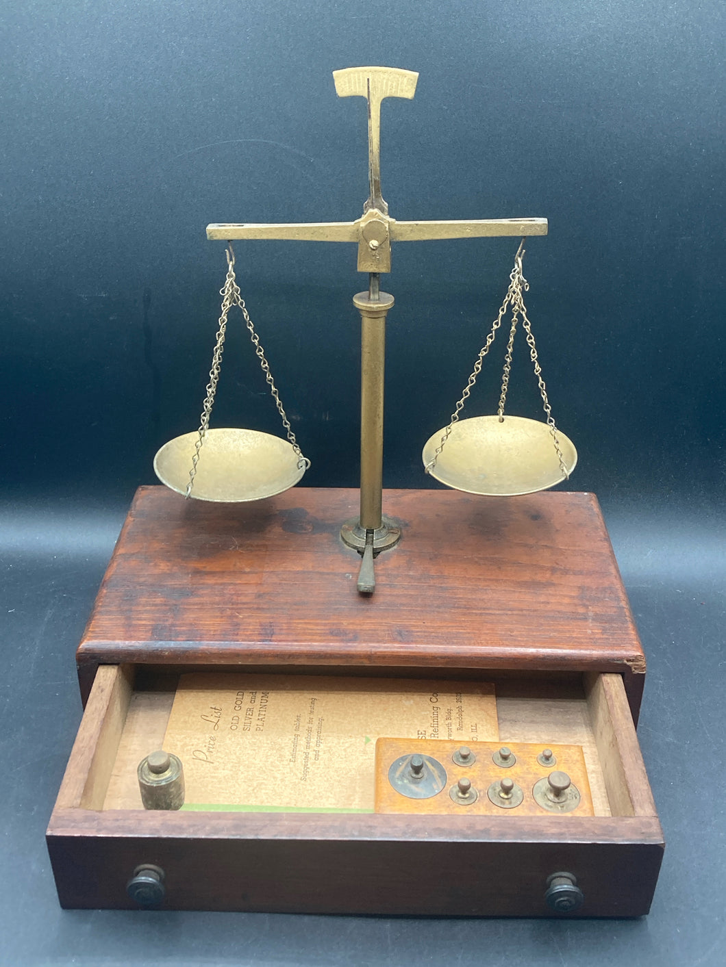 Antique Brass Apothecary & Goldsmith's Scale