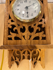 14" Hand Made Fretwork Wooden Wall Clock