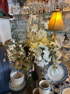 Floral Arrangement in Silver Vase