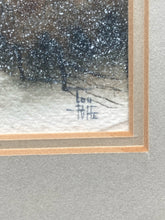 Original Lou Riffe Signed 4x6" Watercolor Painting, Winter Scene