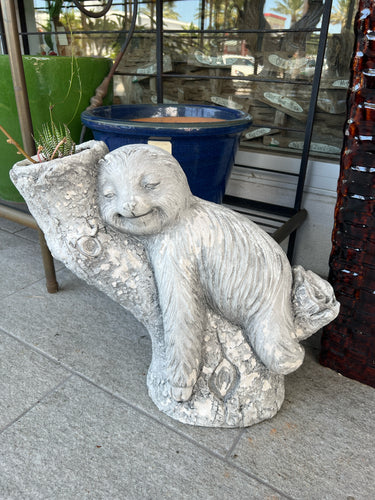 Concrete Sloth on Tree Planter