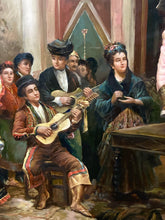 Artist Signed Spanish Style Gypsy Wedding Oil Painting, Framed
