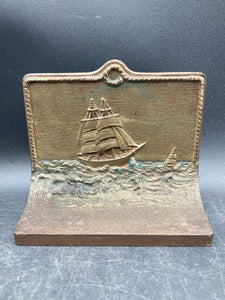 Antique Bradley & Hubbard Cast Iron Ship Bookends