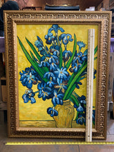 Vincent Van Gogh Vases With Irises Against Yellow Background Repro Oil Painting