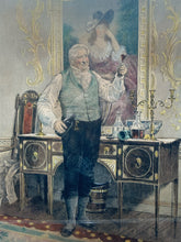 W.Dendy Sadler "The Butler's Glass" Colored Print