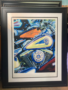Signed Framed "Look But Don't Touch" Harley-Davidson Print By Scott Jacobs