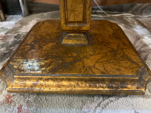 Gold Pedestal Marble Top End Table