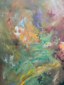 H. Arlene Signed Flower Girl Oil Painting