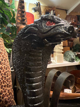 Concrete Black Cobra Statue