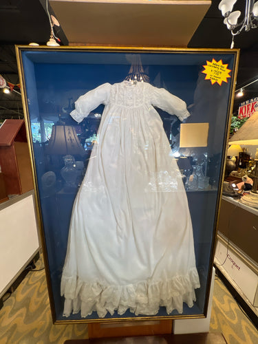Antique Christening Gown in Shadow Box