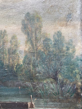 Antique French Barbizon Style Oil Painting, Framed