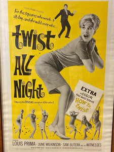 Framed Original 1962 Twist All Night Movie Poster