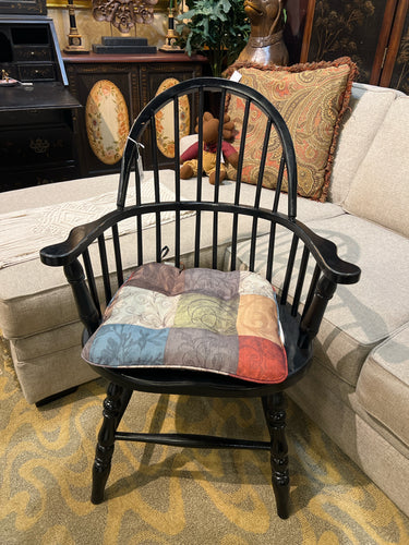 Black Windsor Chair With Pillow