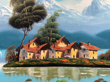 Artist Signed Asian Style Landscape Oil Painting, Framed