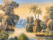 K. Hillman Signed Original Tropical Landscape Oil Painting