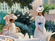 Lugano Candi Signed Original Garden Scene Oil Painting, Framed