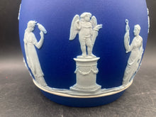 Antique Wedgwood Portland Blue Jasperware Sacrifice to Ceres Biscuit Jar
