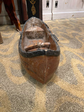 Folk Art Antique Hand Carved Wood Canoe
